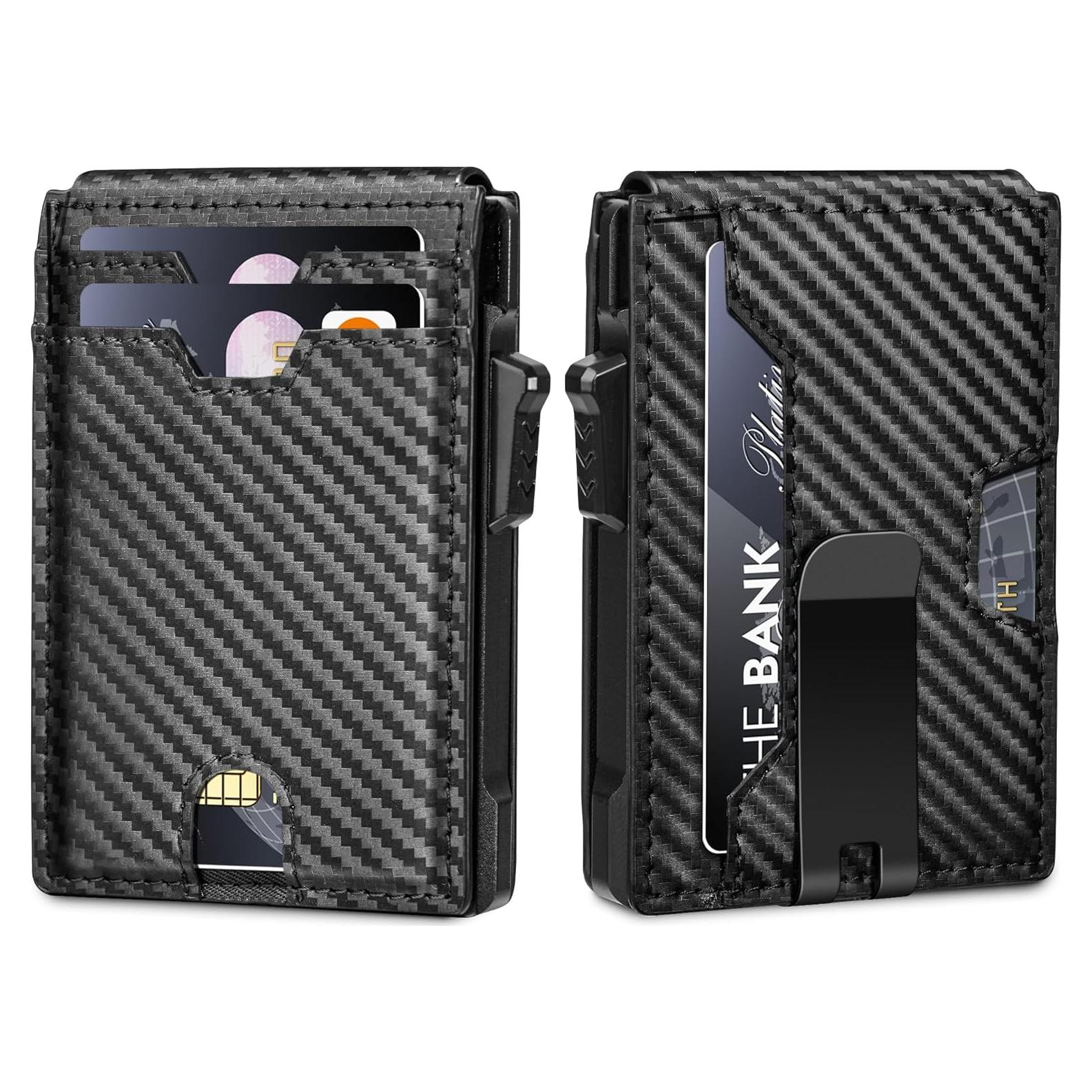 Billetera Minimalista Vandz HC-6 con Bloqueo RFID - Fibra de Carbono