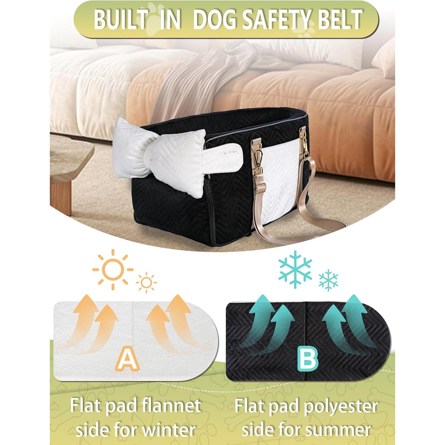 Asiento de Coche para Perros Pequeños Prpeko Negro 45x25.9cm