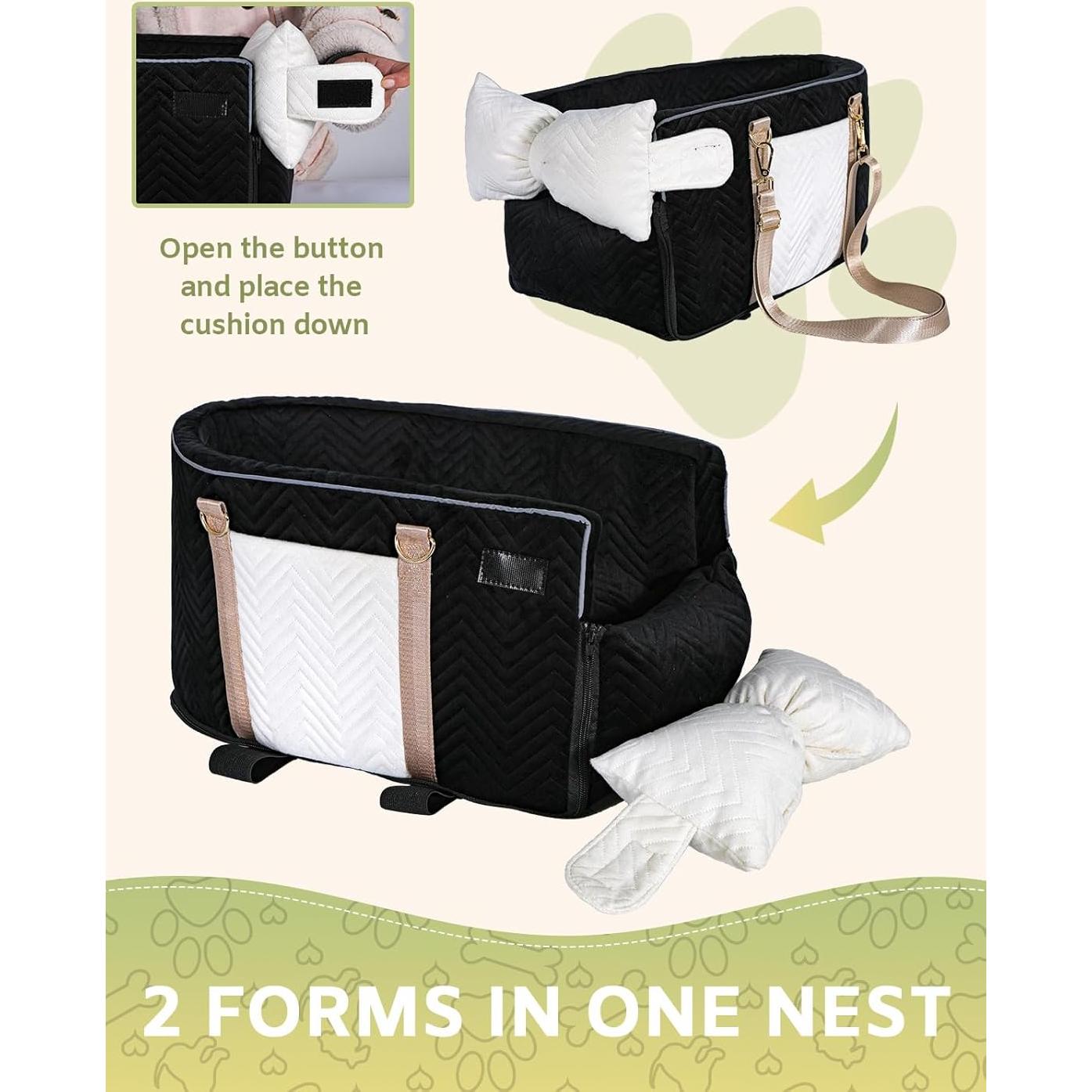 Asiento de Coche para Perros Pequeños Prpeko Negro 45x25.9cm