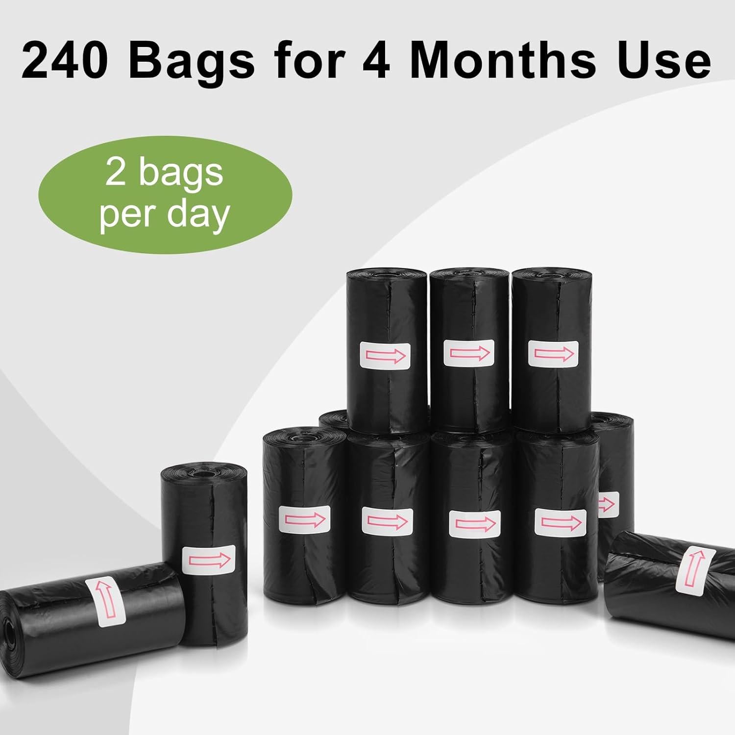 Bolsas de Desechos para Perros Toplive 240 Unidades Negras