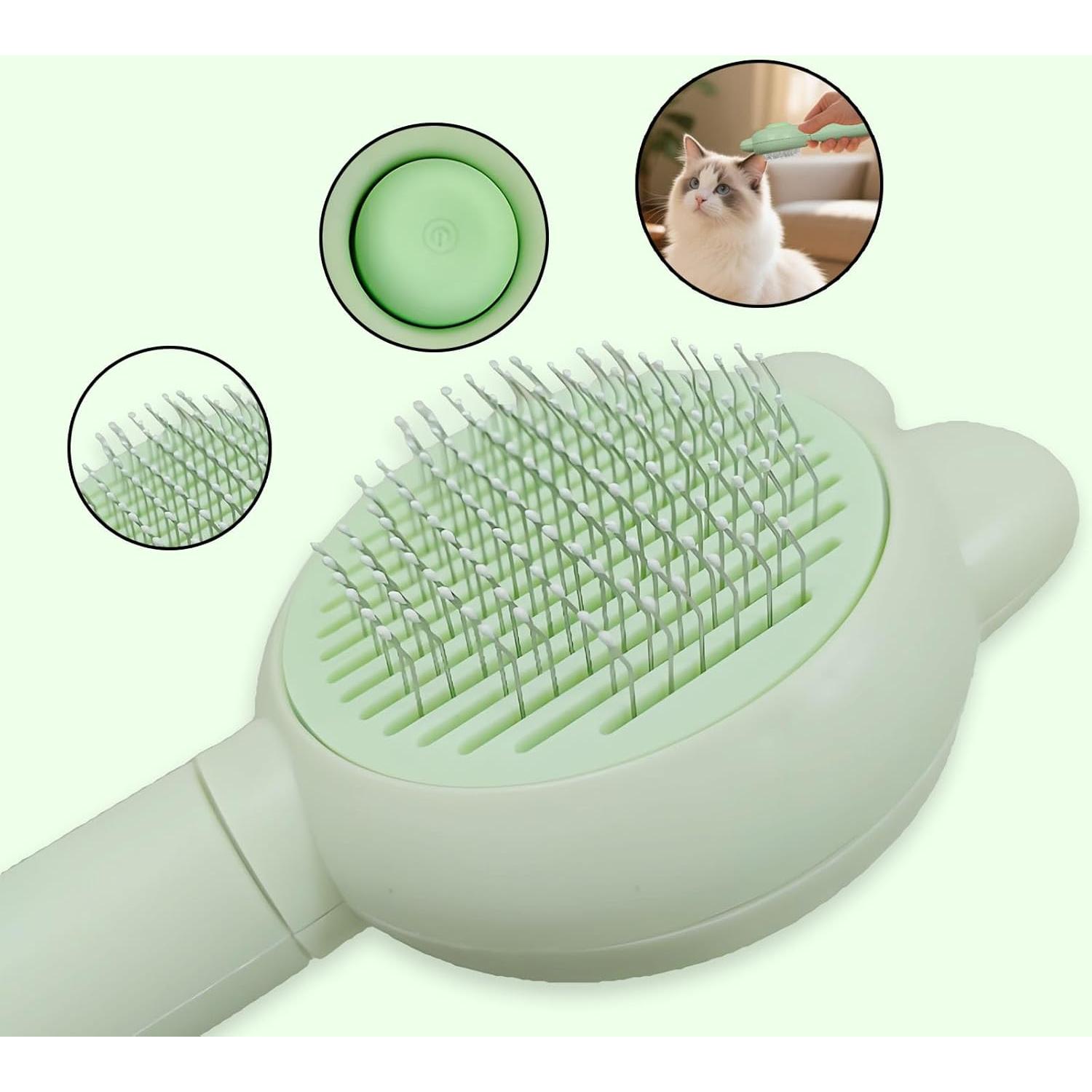 Cepillo Deshedding para Gatos y Perros Zoocozy Verde