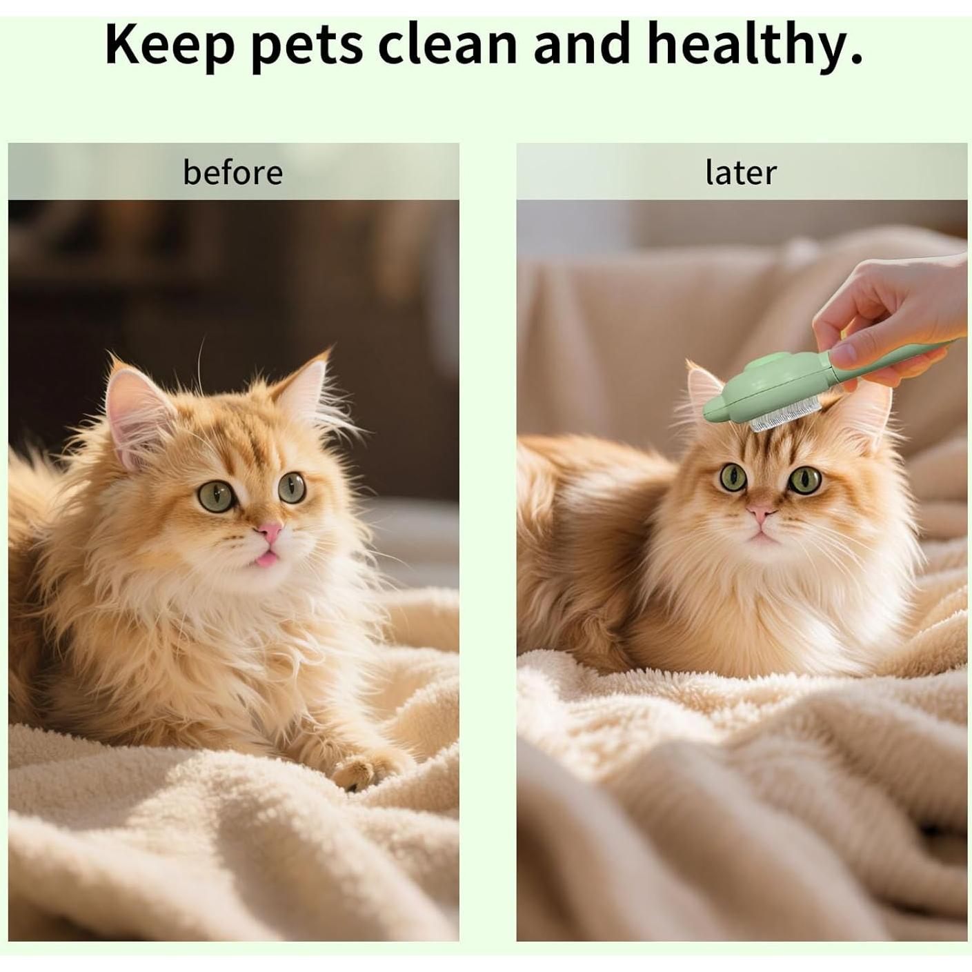 Cepillo Deshedding para Gatos y Perros Zoocozy Verde