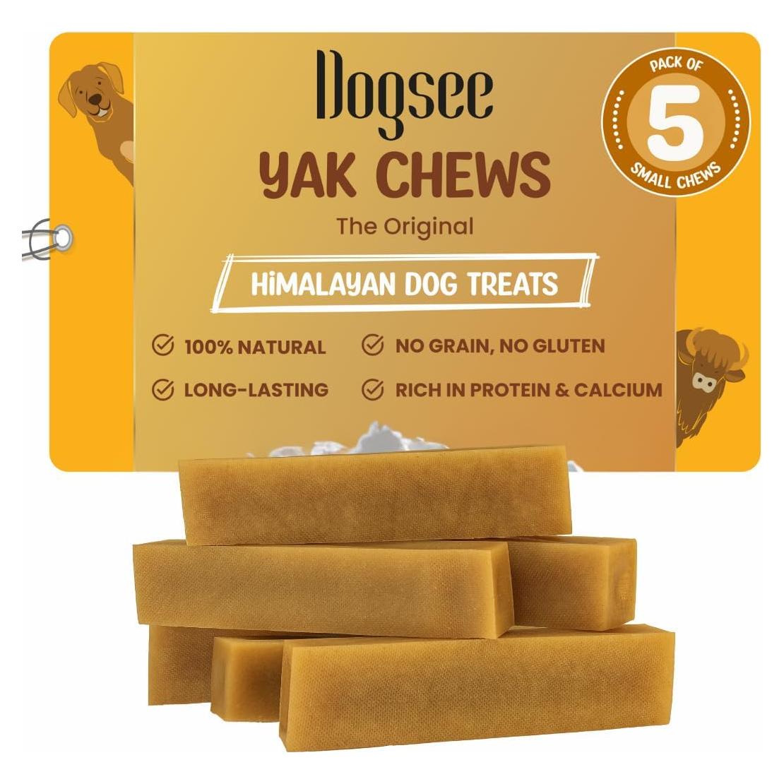 Dogsee Yak Chews para Perros Pequeños - 5 Barras 168g