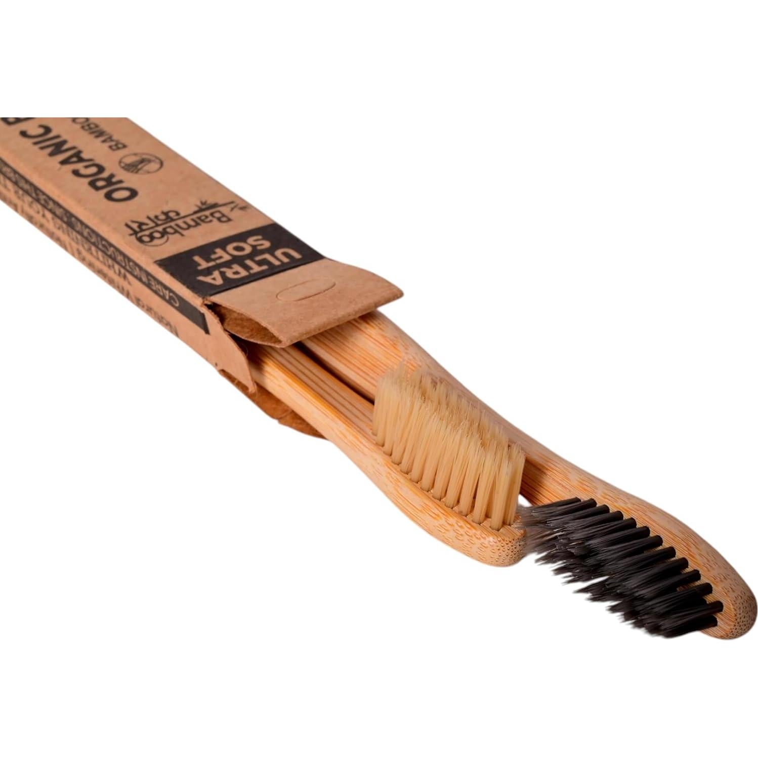 Cepillos de Dientes de Bambú Bambookari - Paquete de 4 Cerdas Suaves