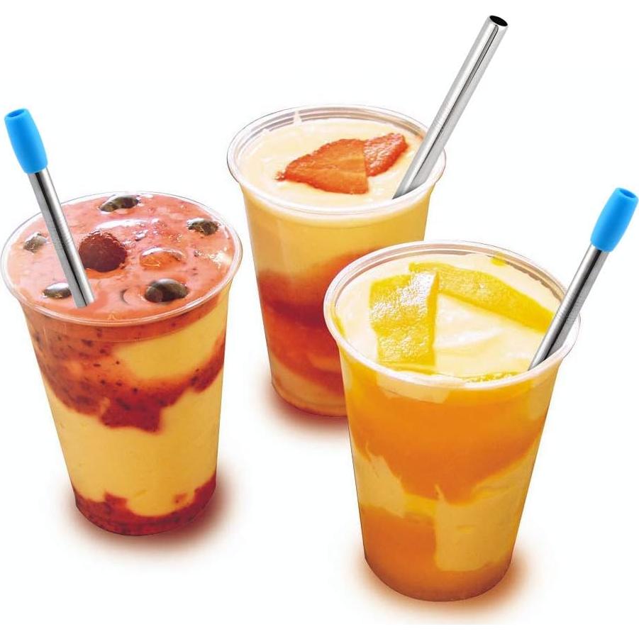 6 Pajitas Reutilizables de Acero Inoxidable Otstar 12 mm