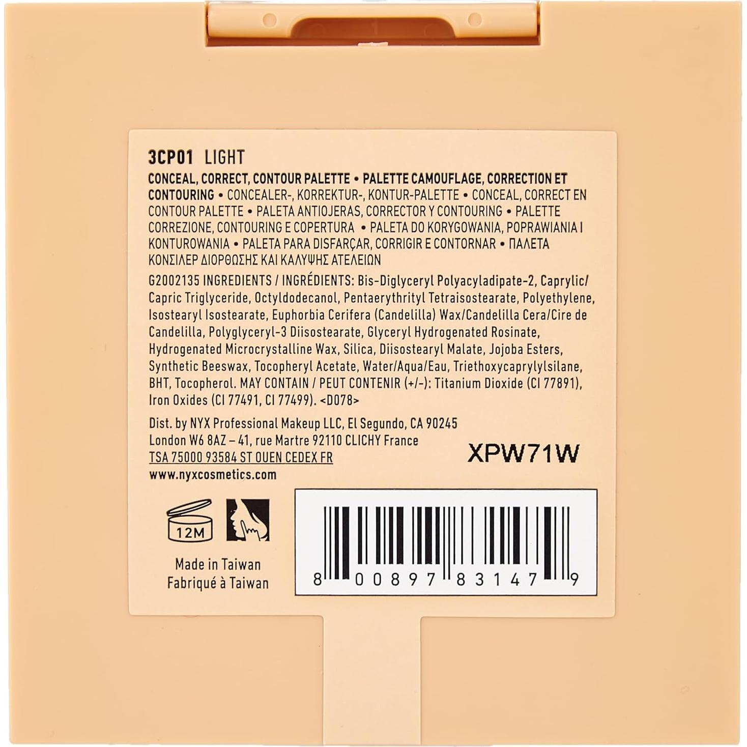 Paleta de Corrección y Contorno NYX - 6 Tonos Claro