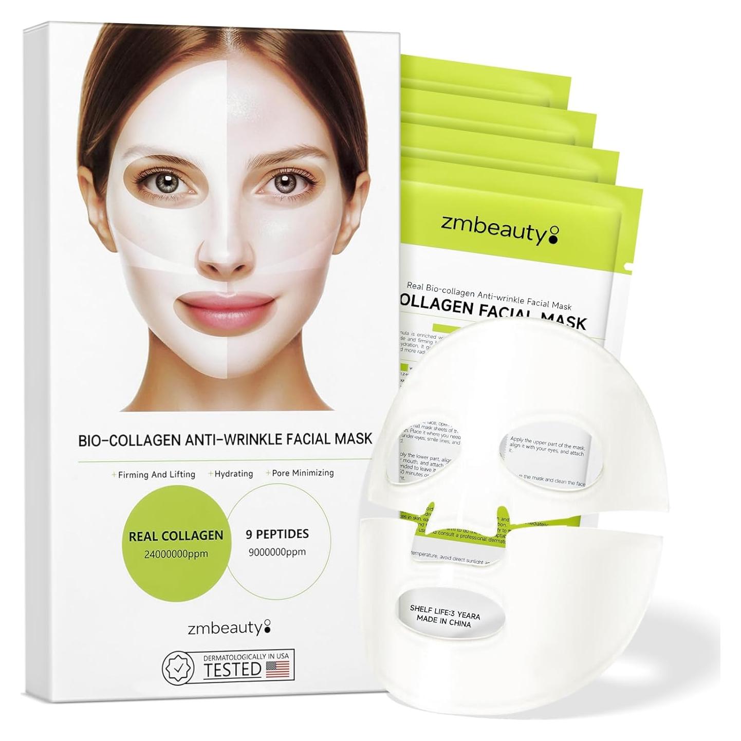 Mascarilla Facial de Colágeno Bio con 9 Péptidos - Hidratante