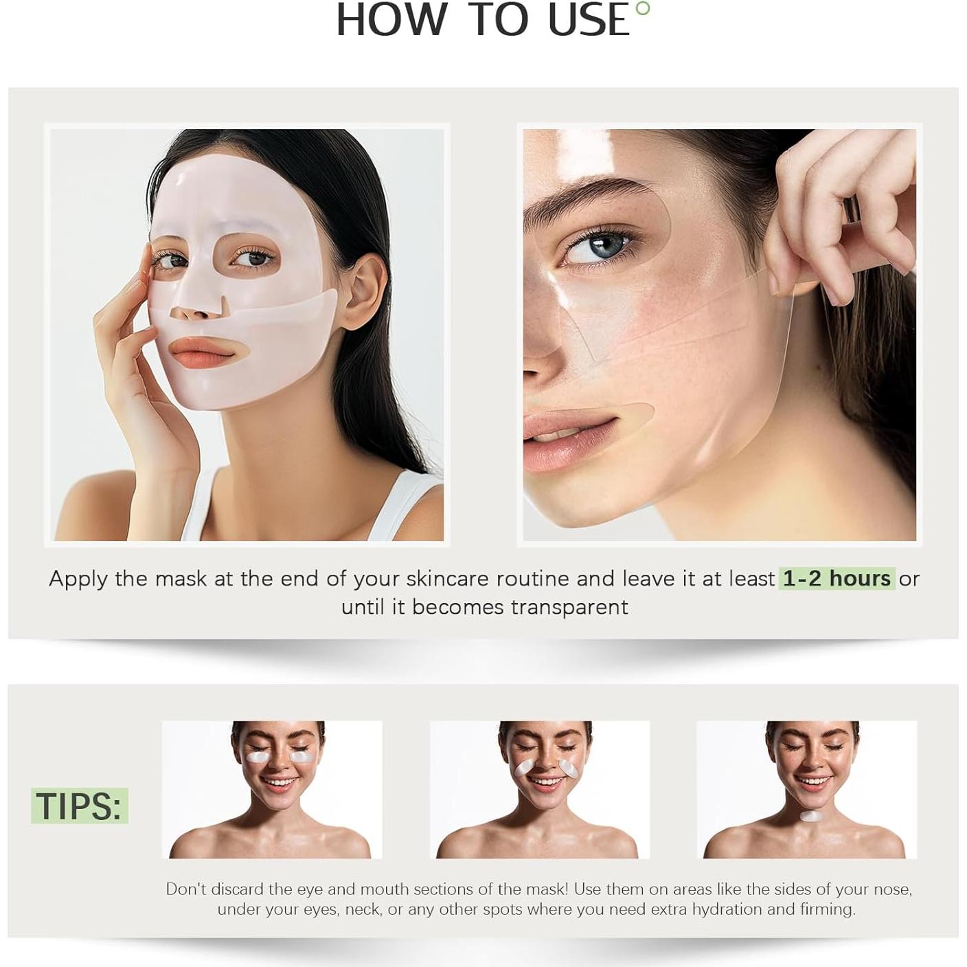 Mascarilla Facial de Colágeno Bio con 9 Péptidos - Hidratante