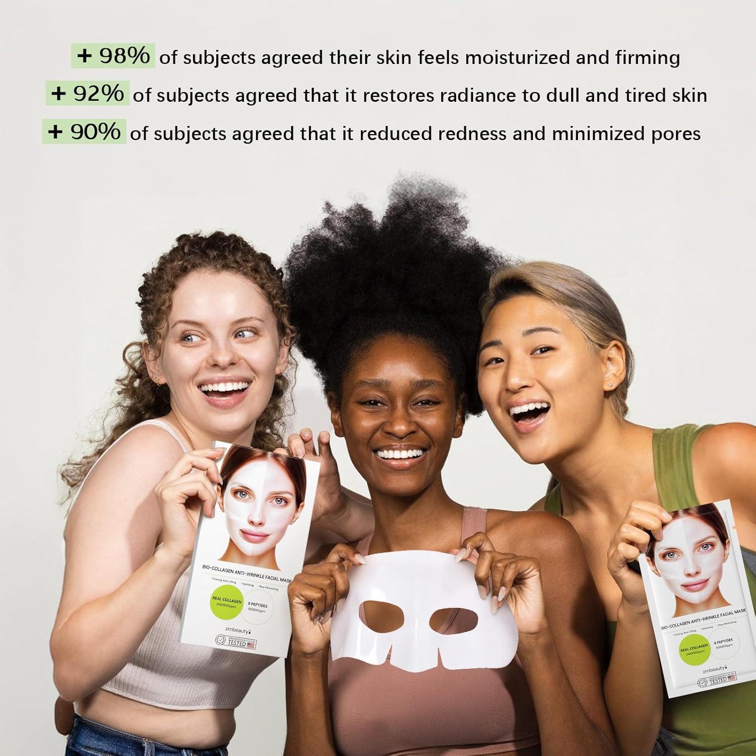 Mascarilla Facial de Colágeno Bio con 9 Péptidos - Hidratante