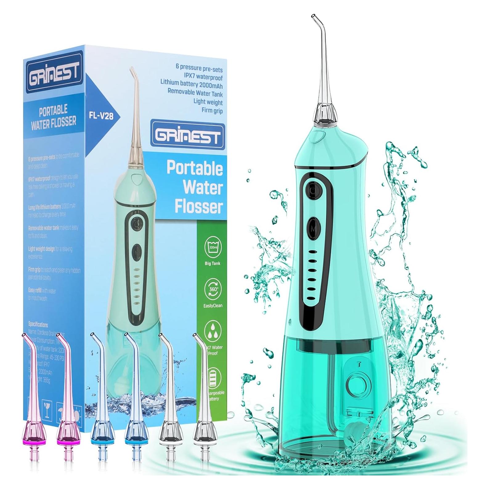 Irrigador Dental Inalámbrico Grinest FL-V28 Verde 7 Modos 320ml