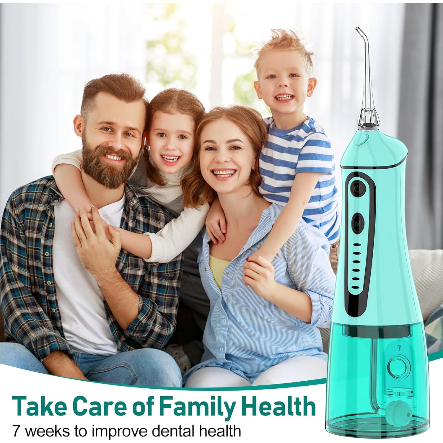 Irrigador Dental Inalámbrico Grinest FL-V28 Verde 7 Modos 320ml