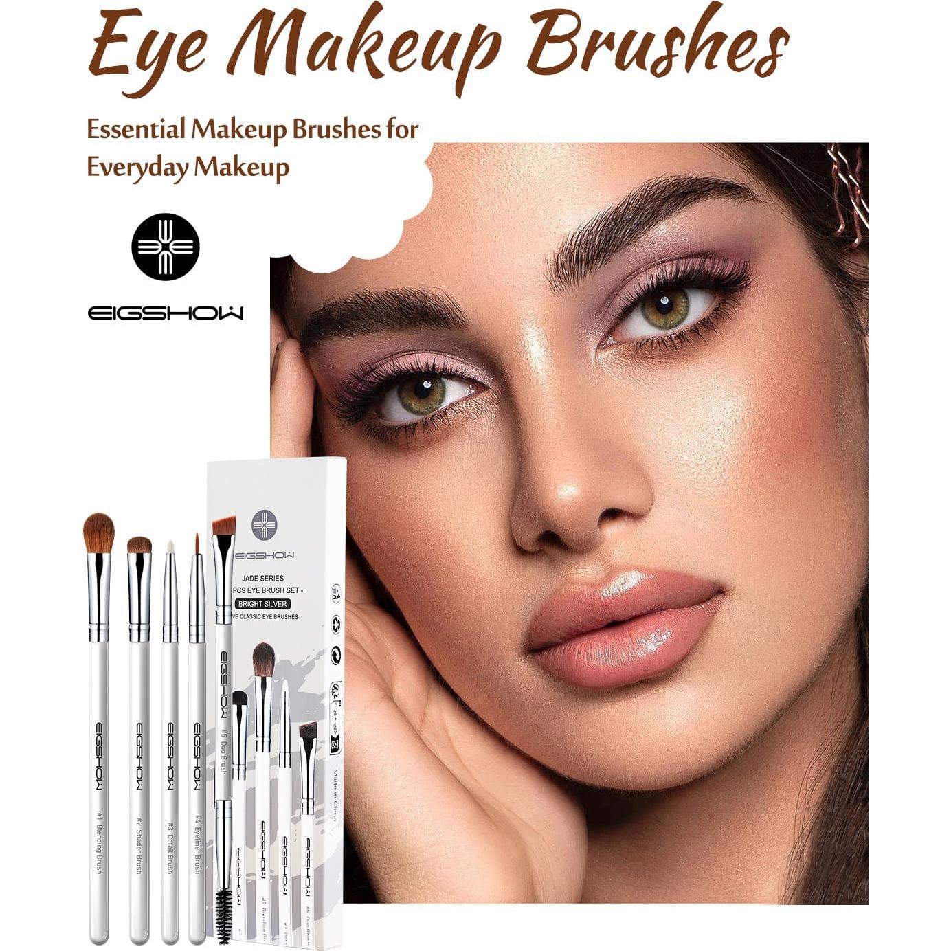 Juego de Brochas para Ojos EIGSHOW 5 Piezas Veganas Blanco