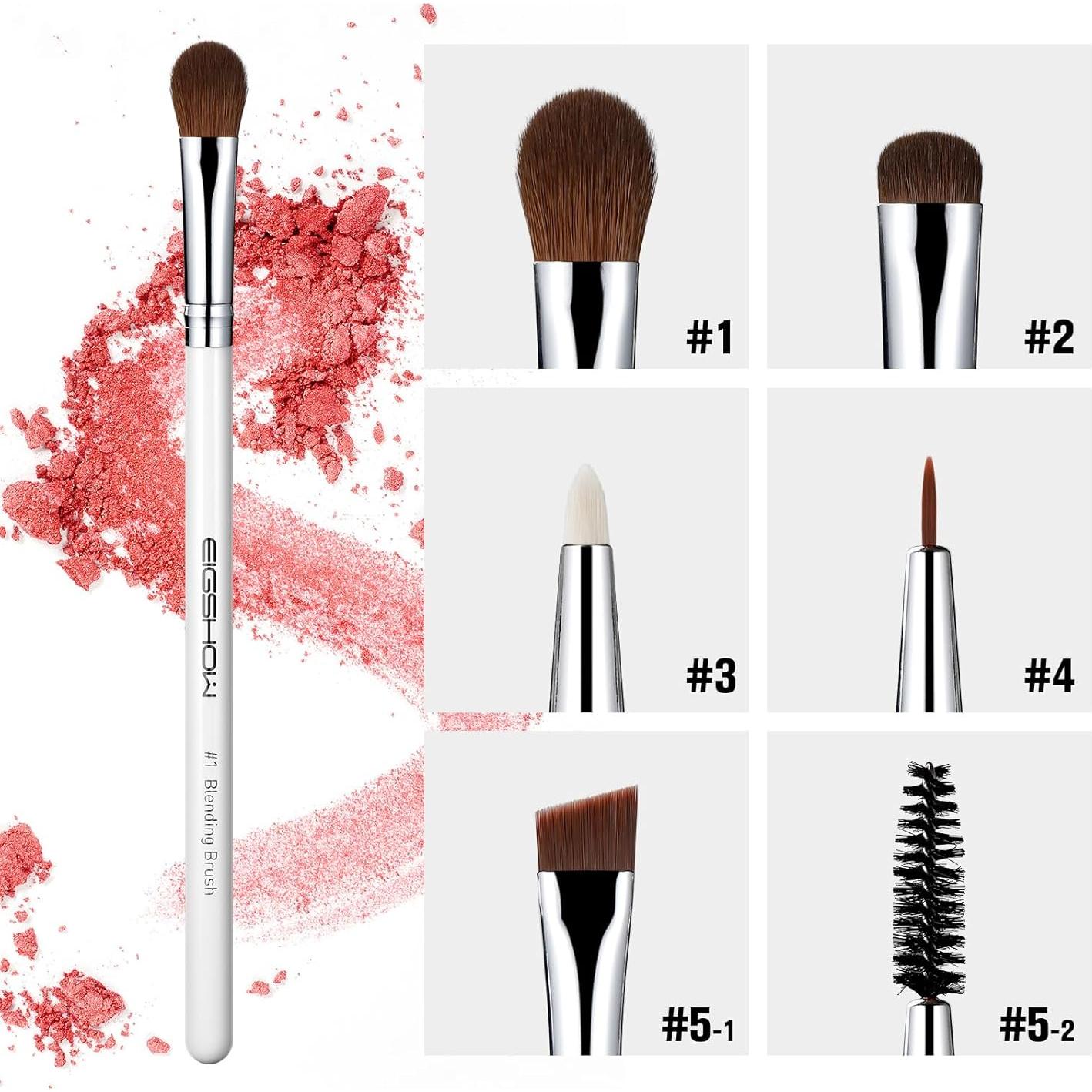 Juego de Brochas para Ojos EIGSHOW 5 Piezas Veganas Blanco