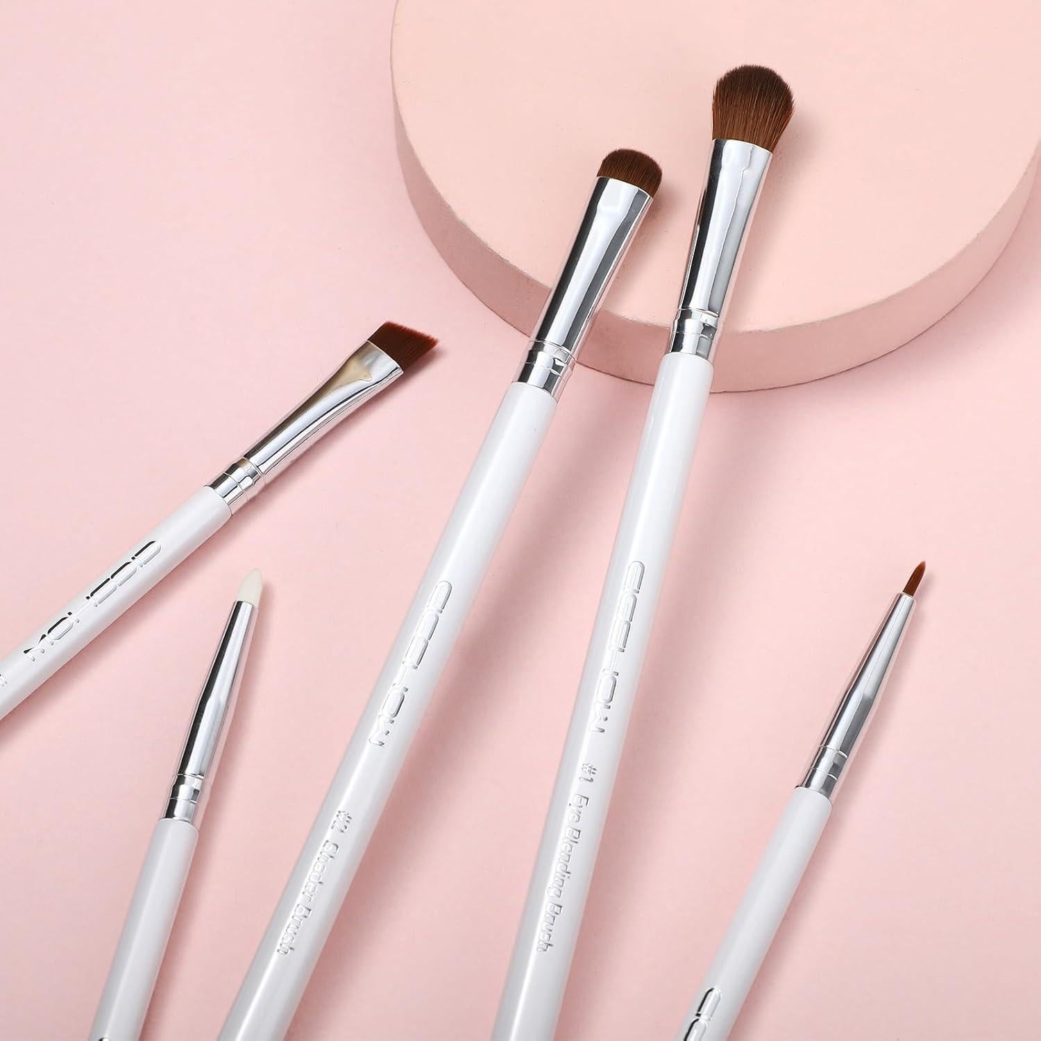 Juego de Brochas para Ojos EIGSHOW 5 Piezas Veganas Blanco