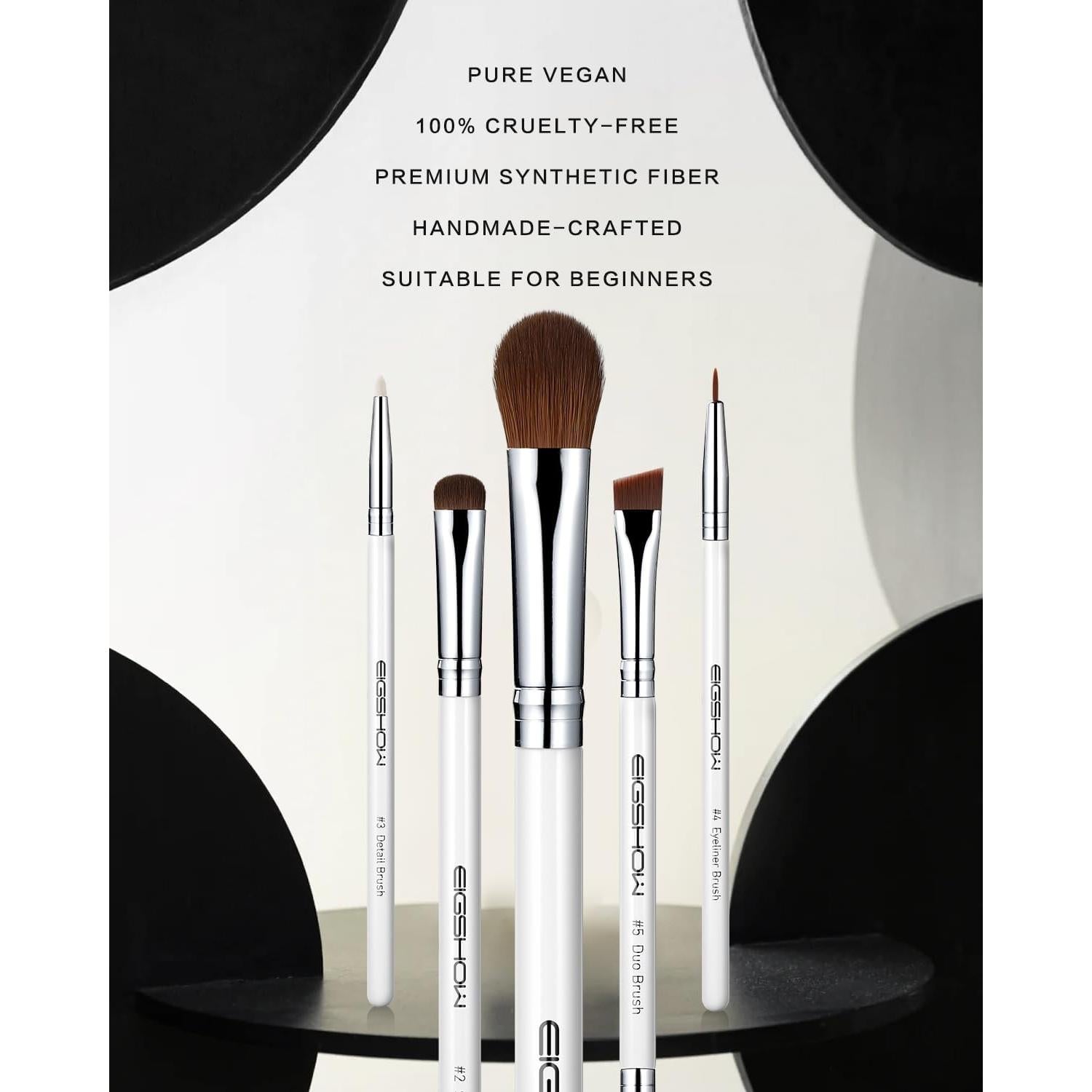 Juego de Brochas para Ojos EIGSHOW 5 Piezas Veganas Blanco