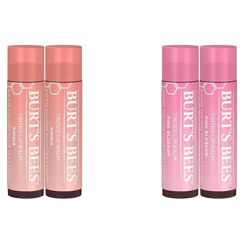 Bálsamo Labial Teñido Burt's Bees 2-Pack Zinnia y Flor de Rosa