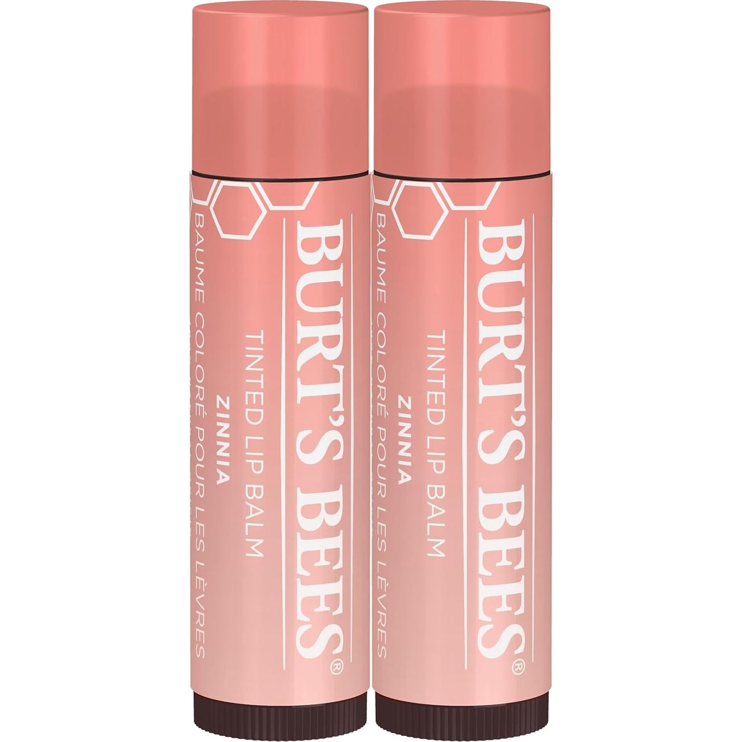 Bálsamo Labial Teñido Burt's Bees 2-Pack Zinnia y Flor de Rosa