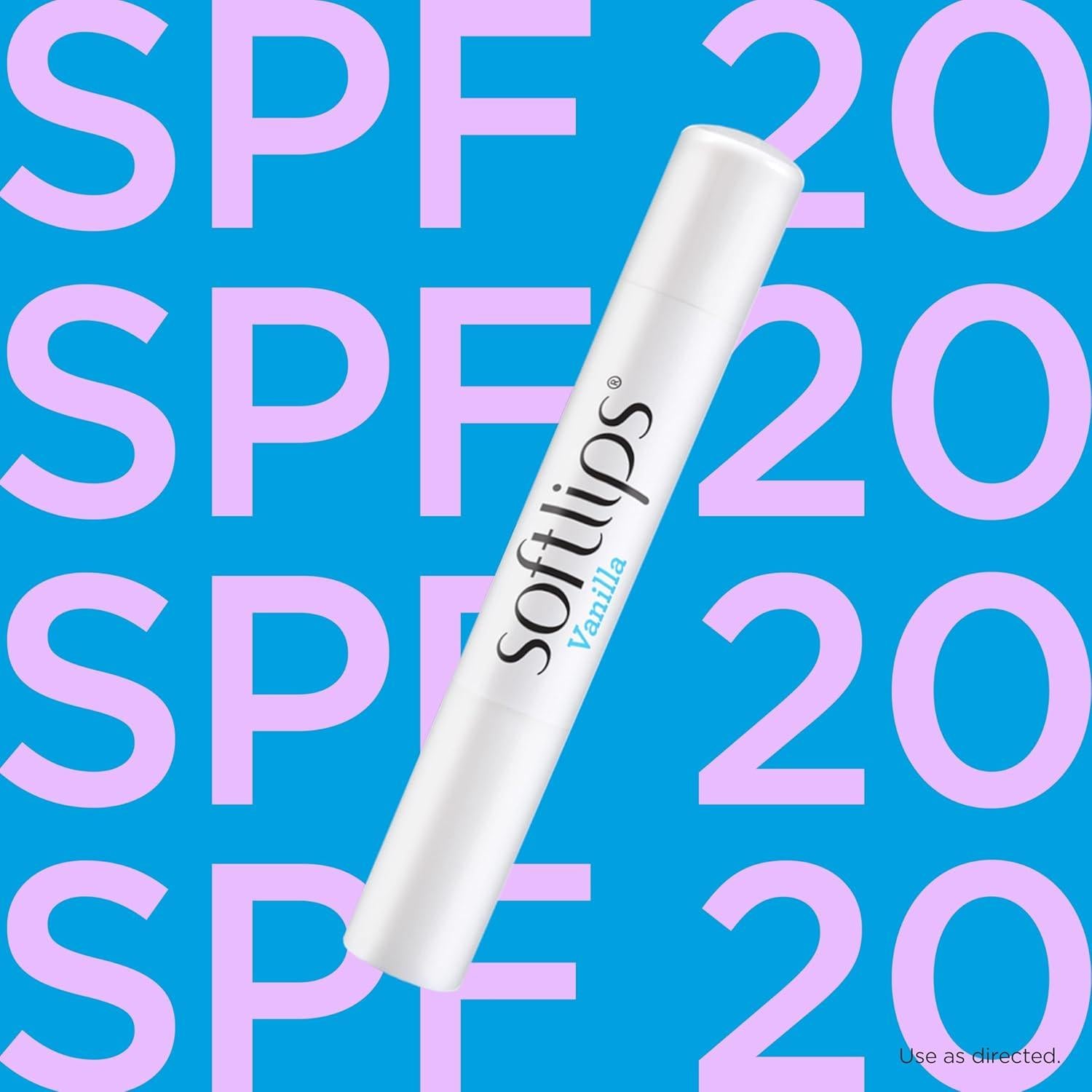 Bálsamo Labial Softlips Vainilla SPF 20 Hidratante Paquete 2