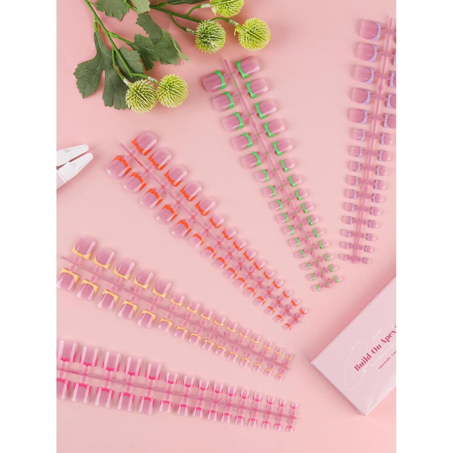 Uñas Postizas para Dedos de los Pies EBANKU 150 Pcs Tips Franceses