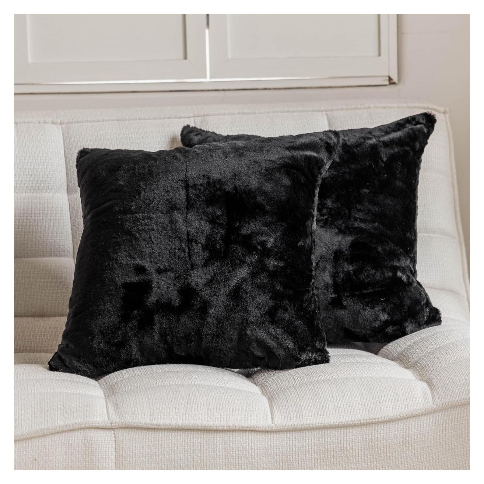 Fundas de Almohada Decorativas Demetex 45x45 cm Suave Negro