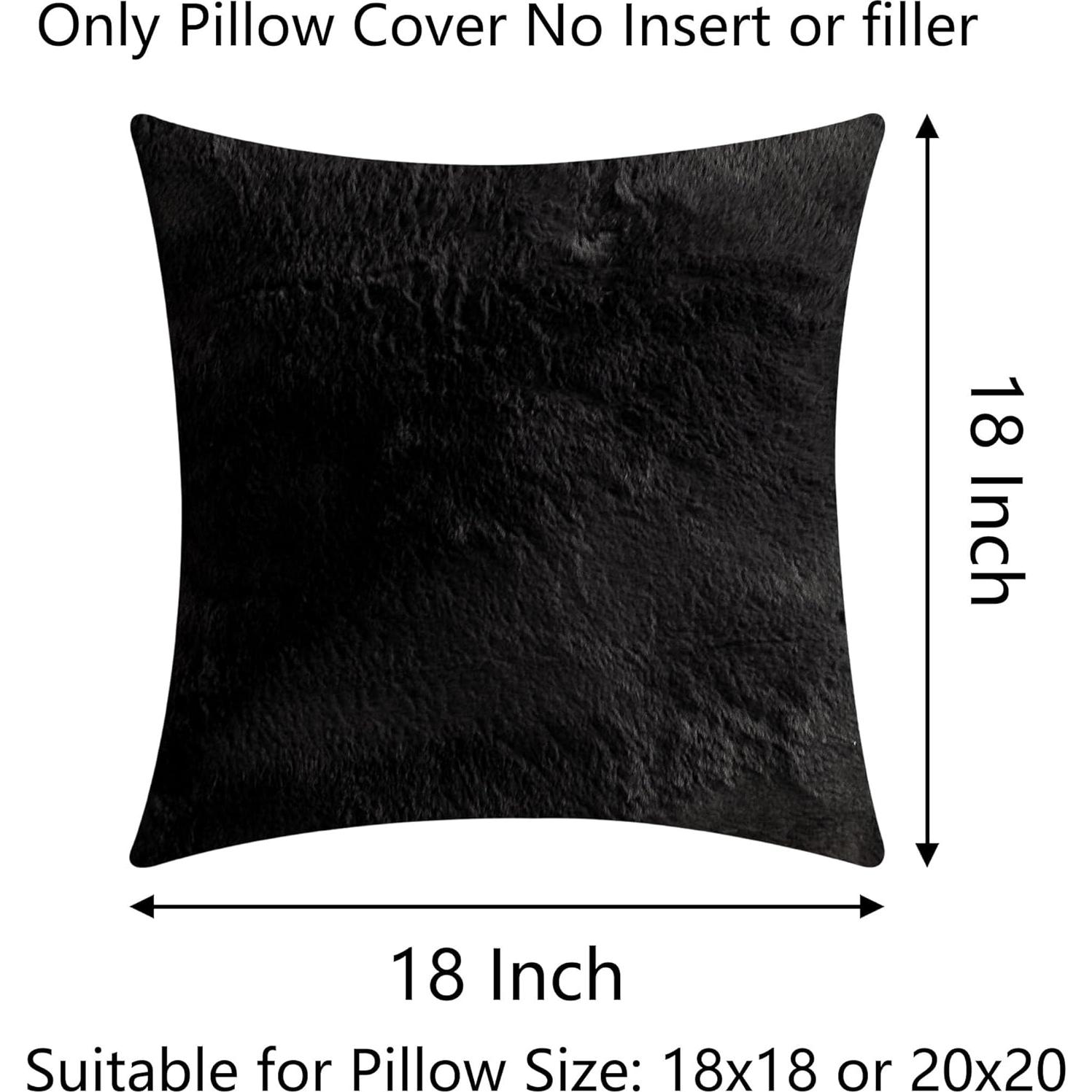 Fundas de Almohada Decorativas Demetex 45x45 cm Suave Negro
