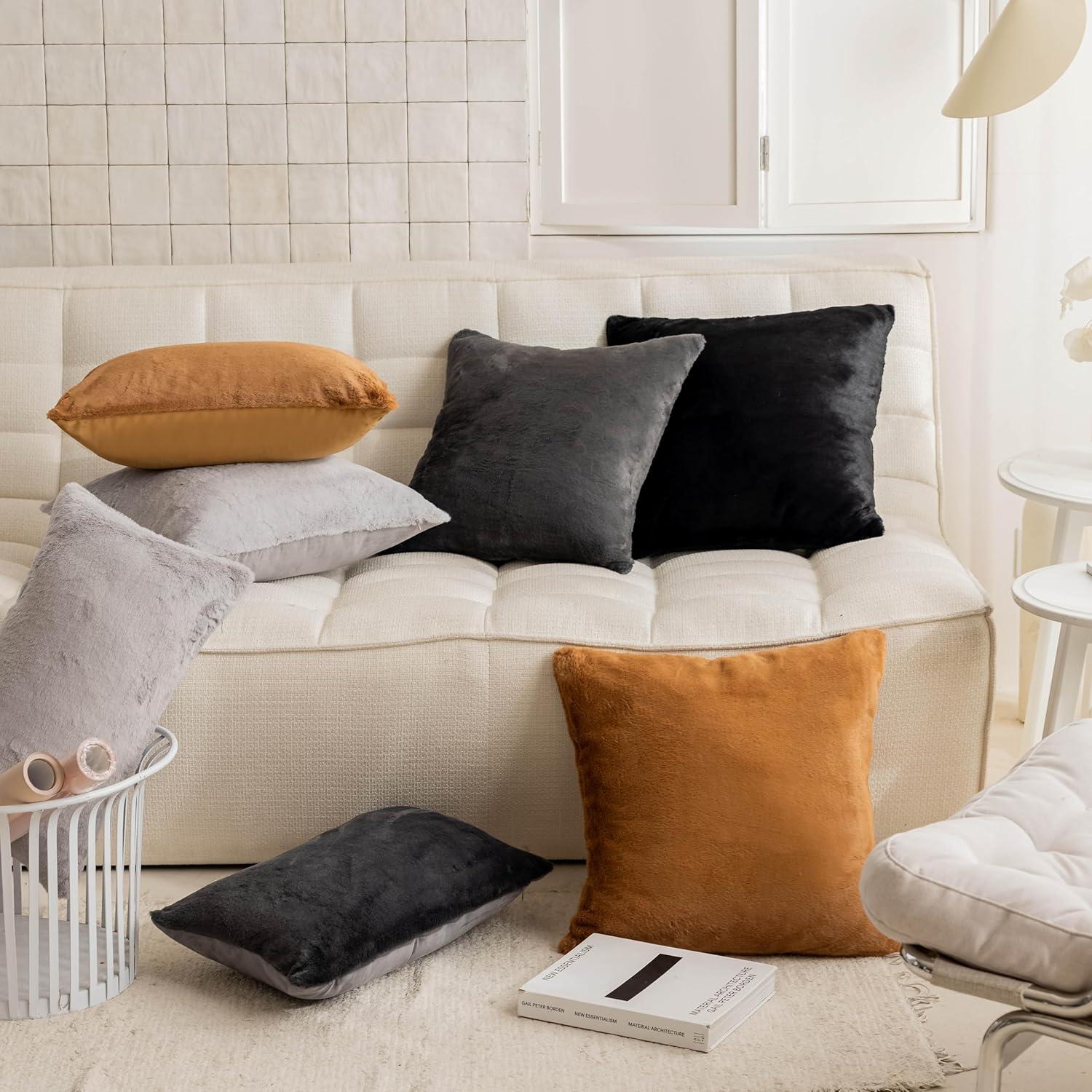 Fundas de Almohada Decorativas Demetex 45x45 cm Suave Negro