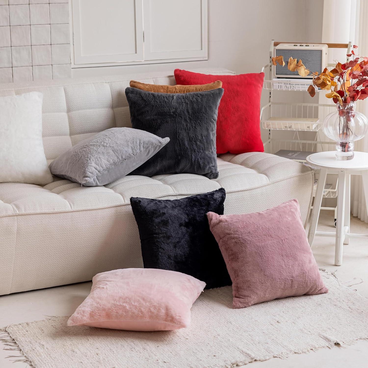 Fundas de Almohada Decorativas Demetex 45x45 cm Suave Negro