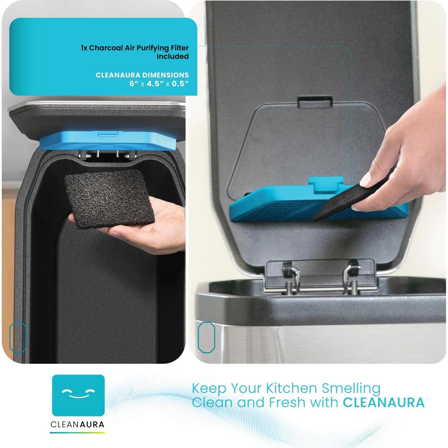 Bote de Basura Slim Home Zone Living 50L Acero Inoxidable Plata