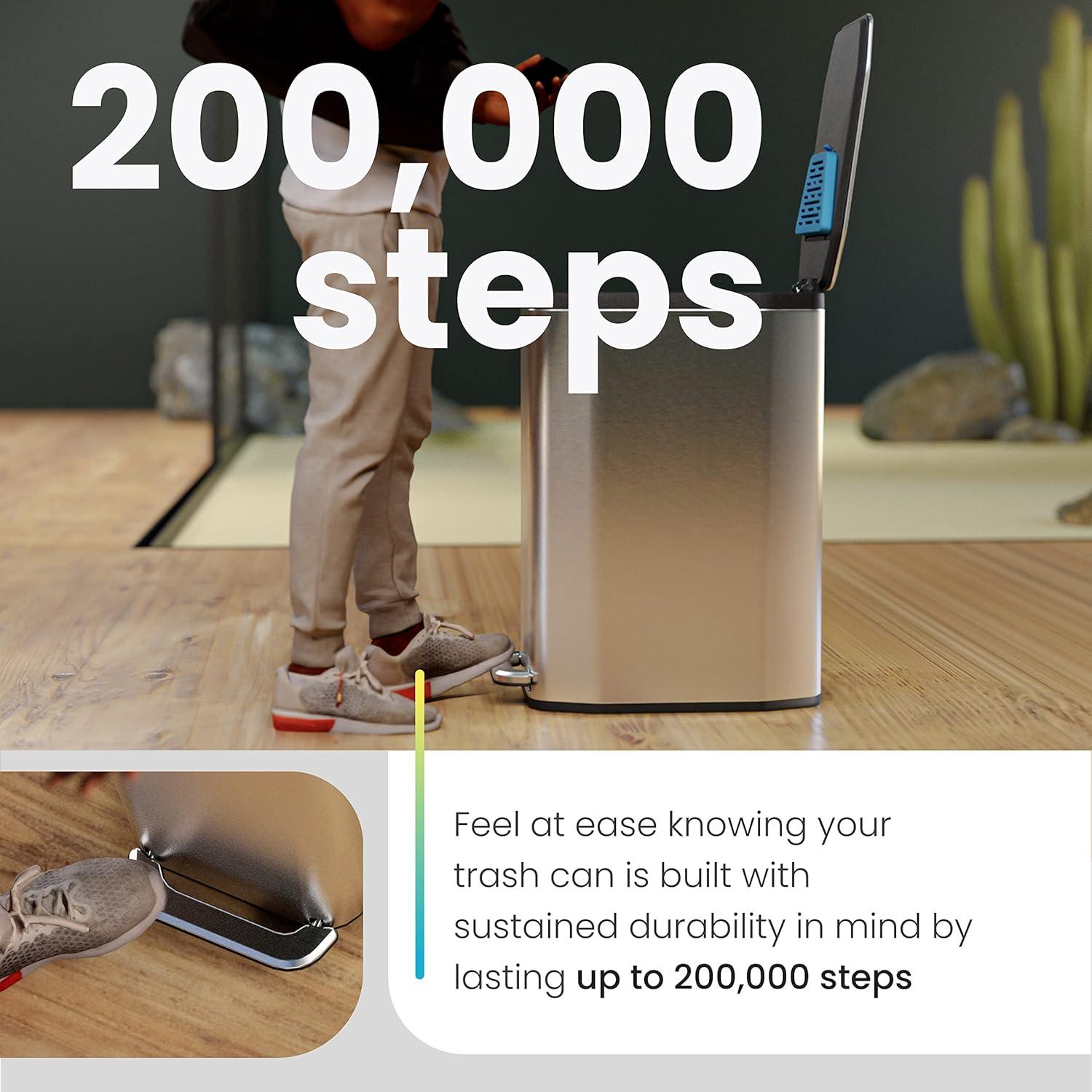 Bote de Basura Slim Home Zone Living 50L Acero Inoxidable Plata