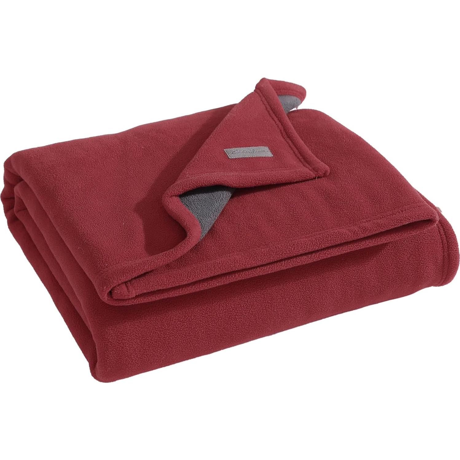 Manta Reversible Eddie Bauer Ultra-Plush 152x127 cm Rojo/Niebla