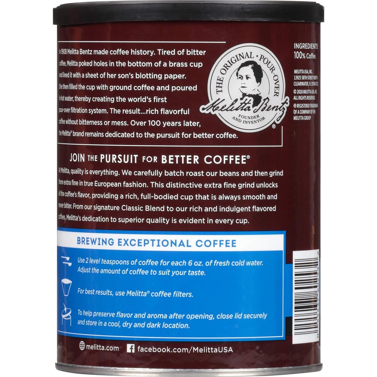 Café Melitta Classic Blend Tostado Medio Molido 311g (Paquete de 6)