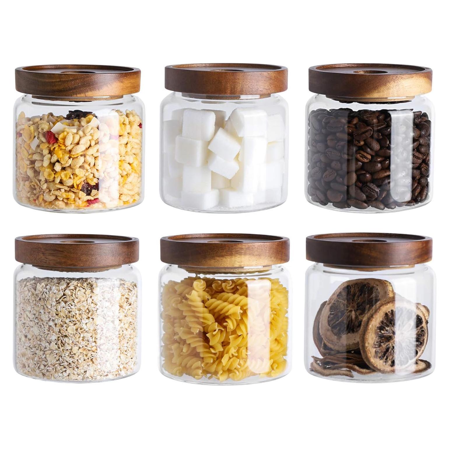 Juego de 6 tarros de vidrio herméticos Kanwone 500ml