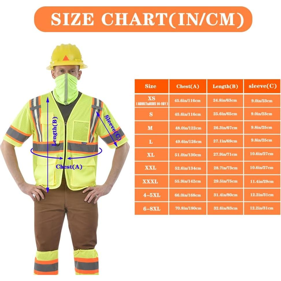 Chaleco de Seguridad AYKRM Unisex Reflectante 11 Colores