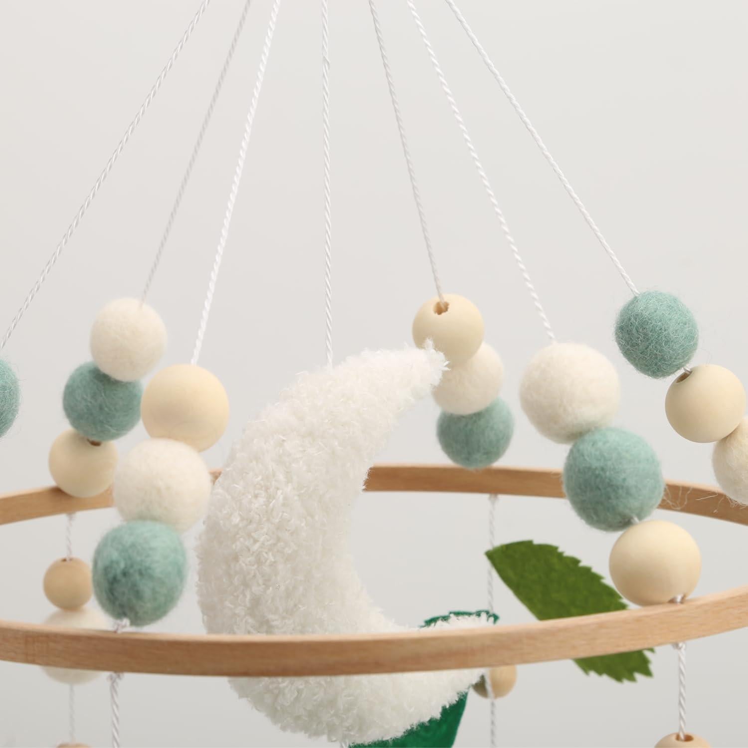 Móvil de Cuna Neutro de Pájaro - Hecho a Mano en Fieltro