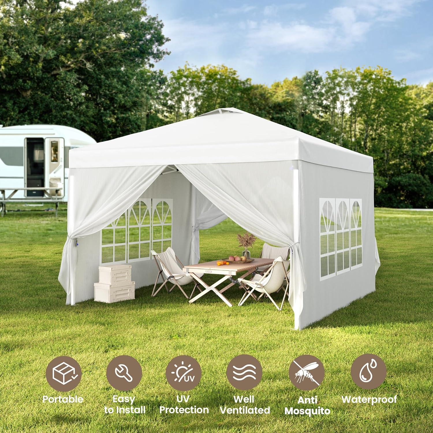 Carpa Plegable Bealife 3x3m con Paredes Removibles y Altura Ajustable