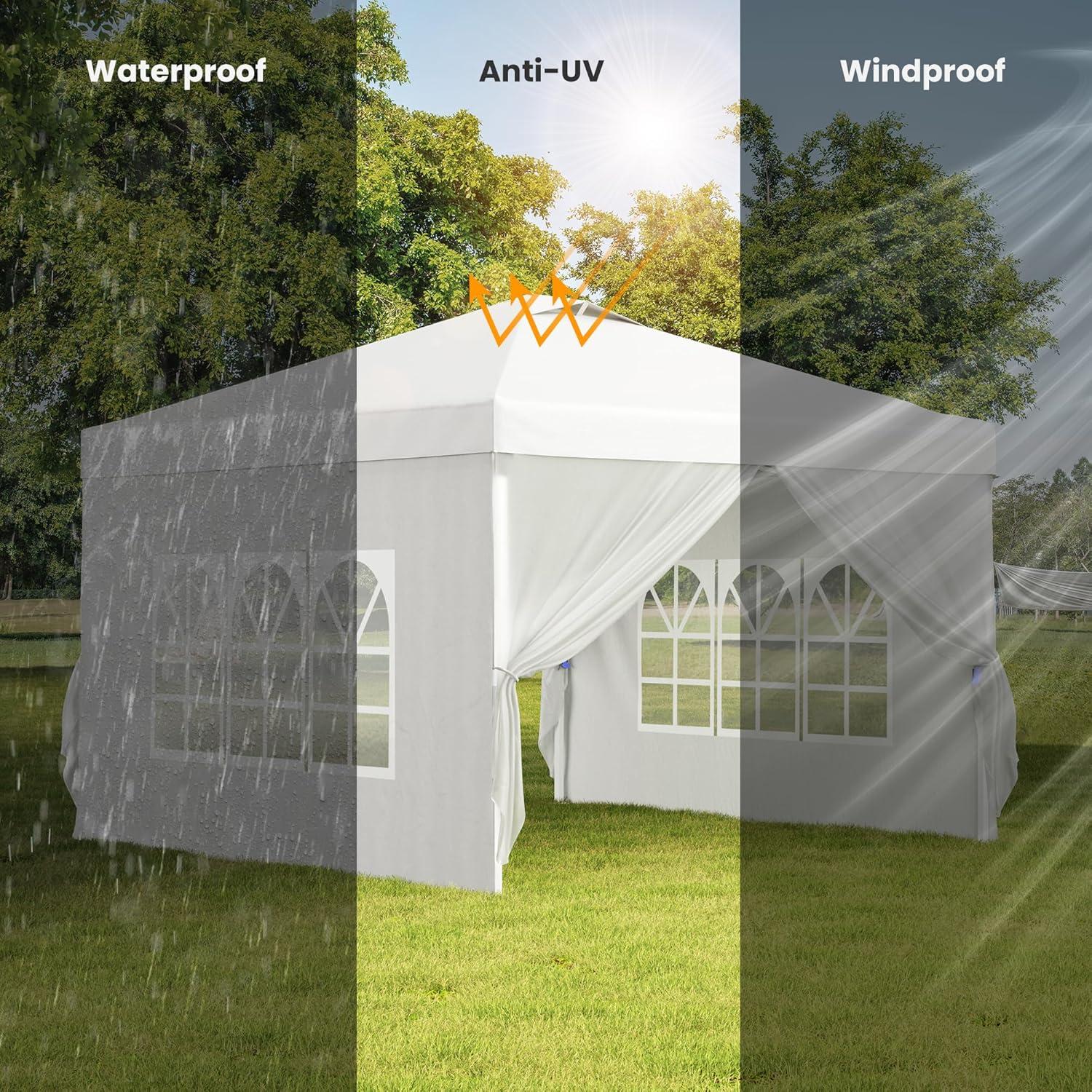 Carpa Plegable Bealife 3x3m con Paredes Removibles y Altura Ajustable
