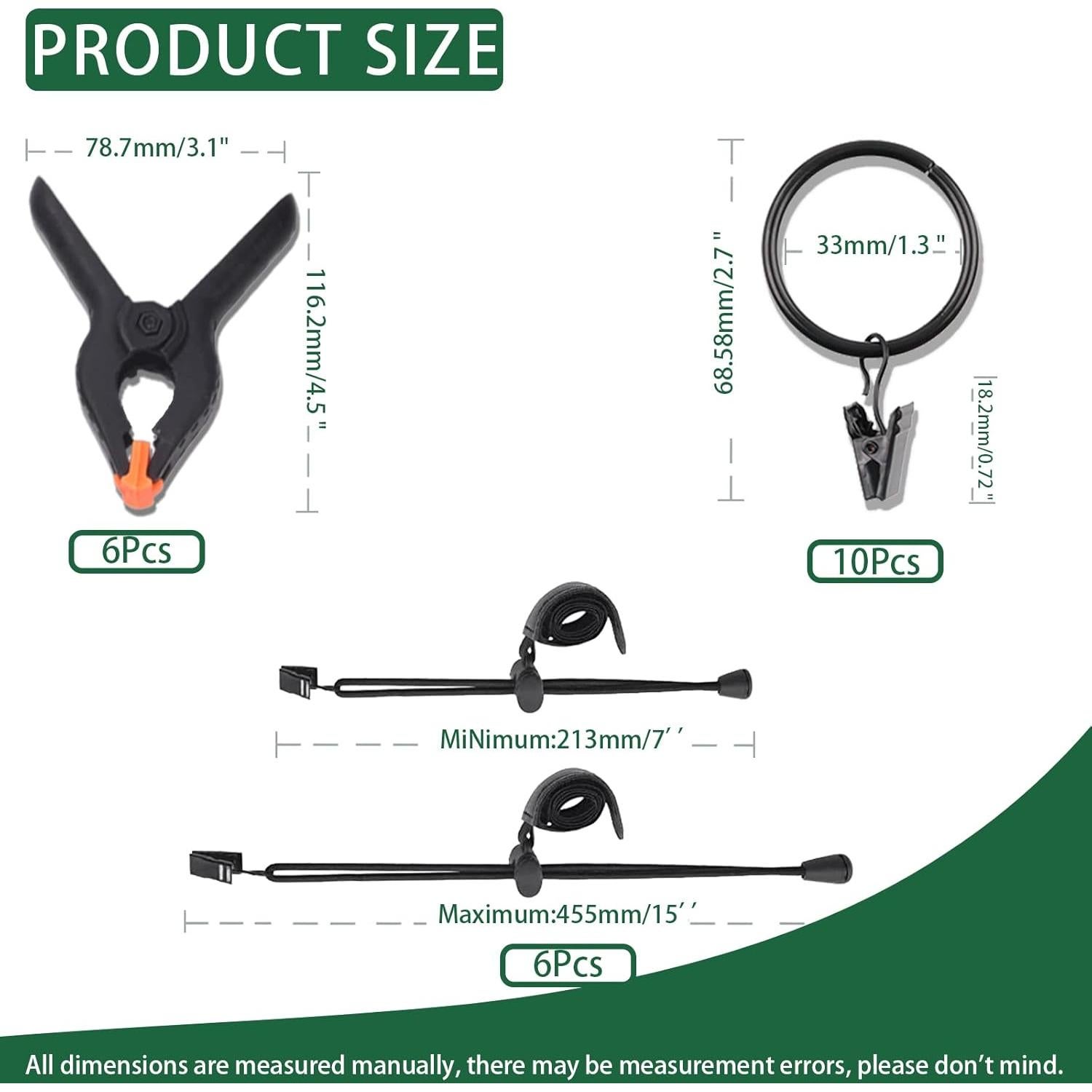 Keadic Kit de Clips de Fondo de Fotografía 22 Piezas Nylon