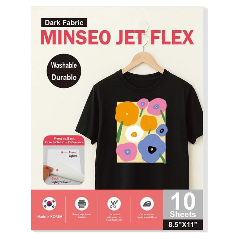 Vinilo de Transferencia Térmica MINSEO Jet Flex 10 Hojas 21.6x27.9 cm