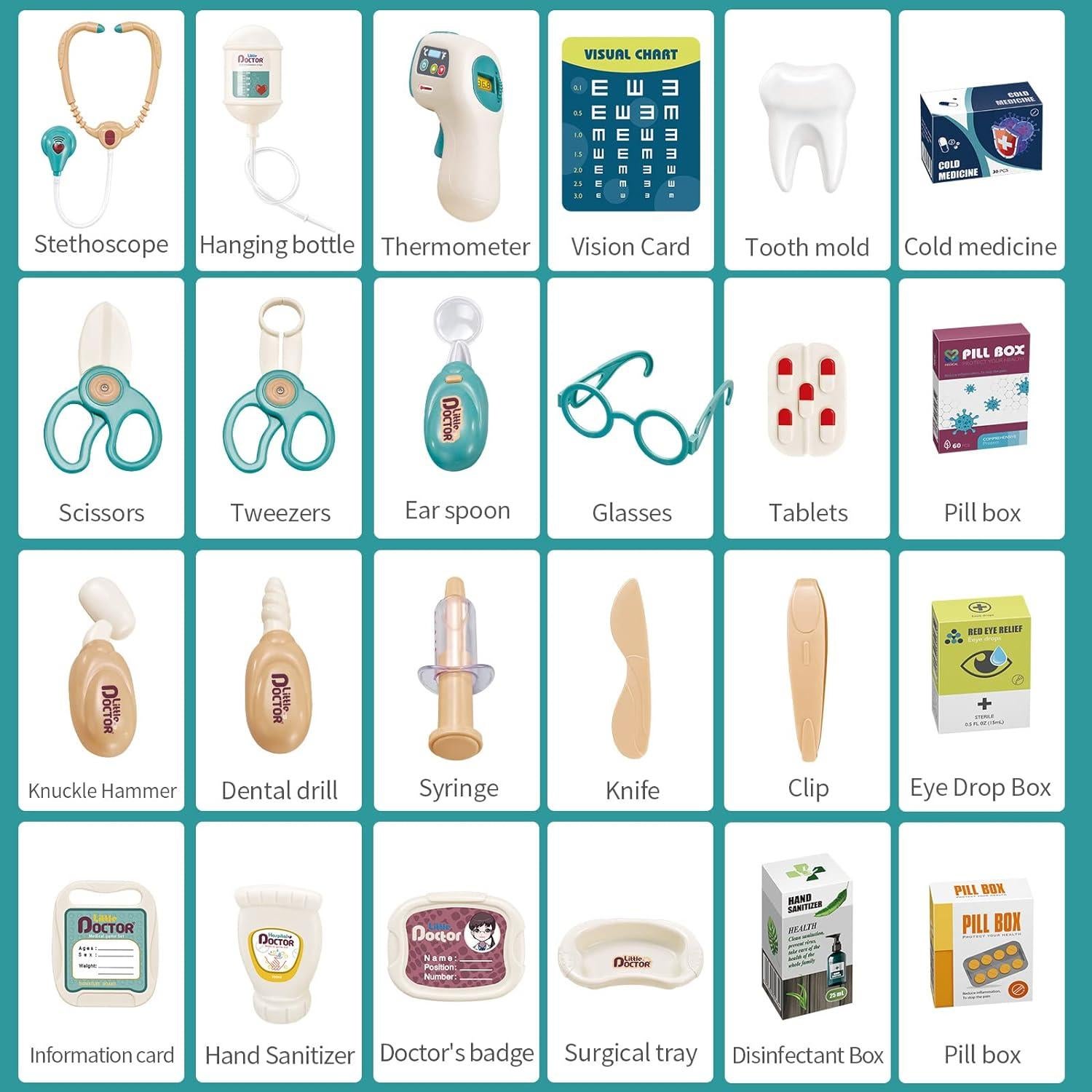 Kit de Doctor Deejoy para Niños 24 Piezas - Juguete Médico