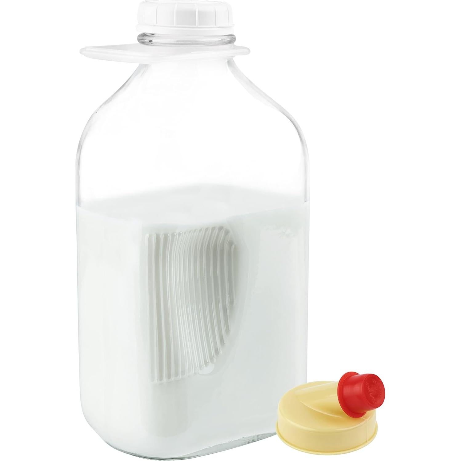 Jarra de Leche de Vidrio KitchenToolz 1.89 L con Tapa y Pico Vertedor