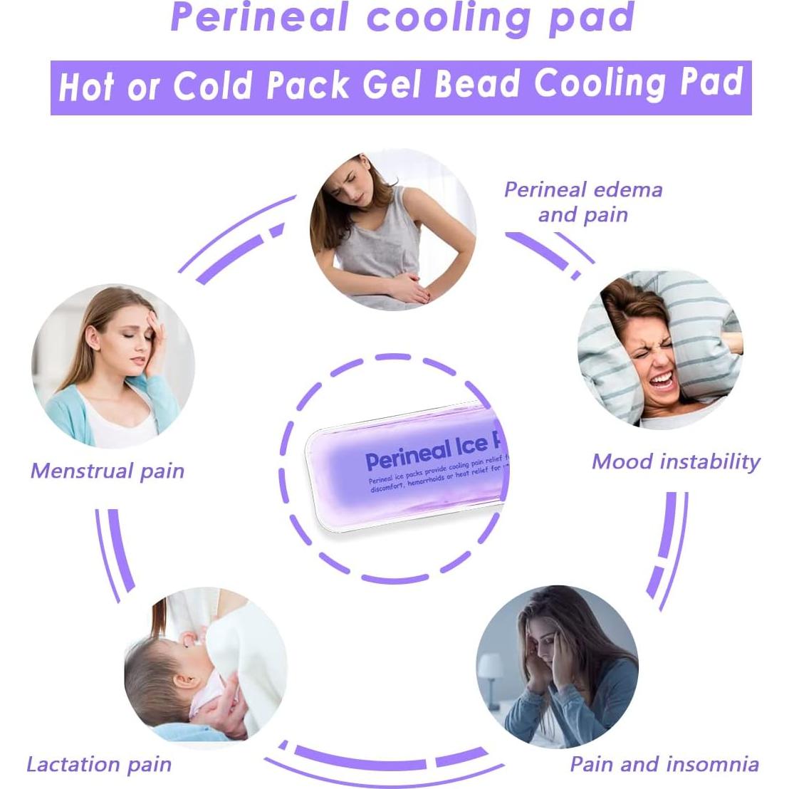 Paquetes de Hielo Perineales Reutilizables Couleurs - 2 Almohadillas + 5 Mangas