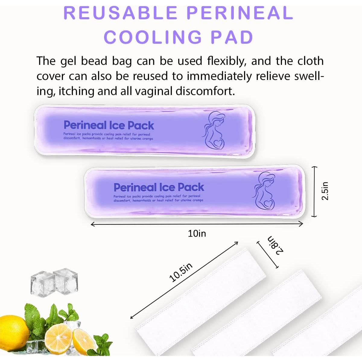 Paquetes de Hielo Perineales Reutilizables Couleurs - 2 Almohadillas + 5 Mangas