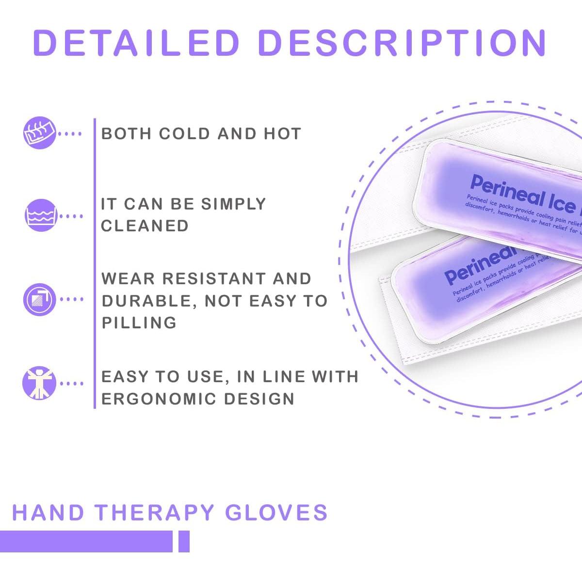 Paquetes de Hielo Perineales Reutilizables Couleurs - 2 Almohadillas + 5 Mangas