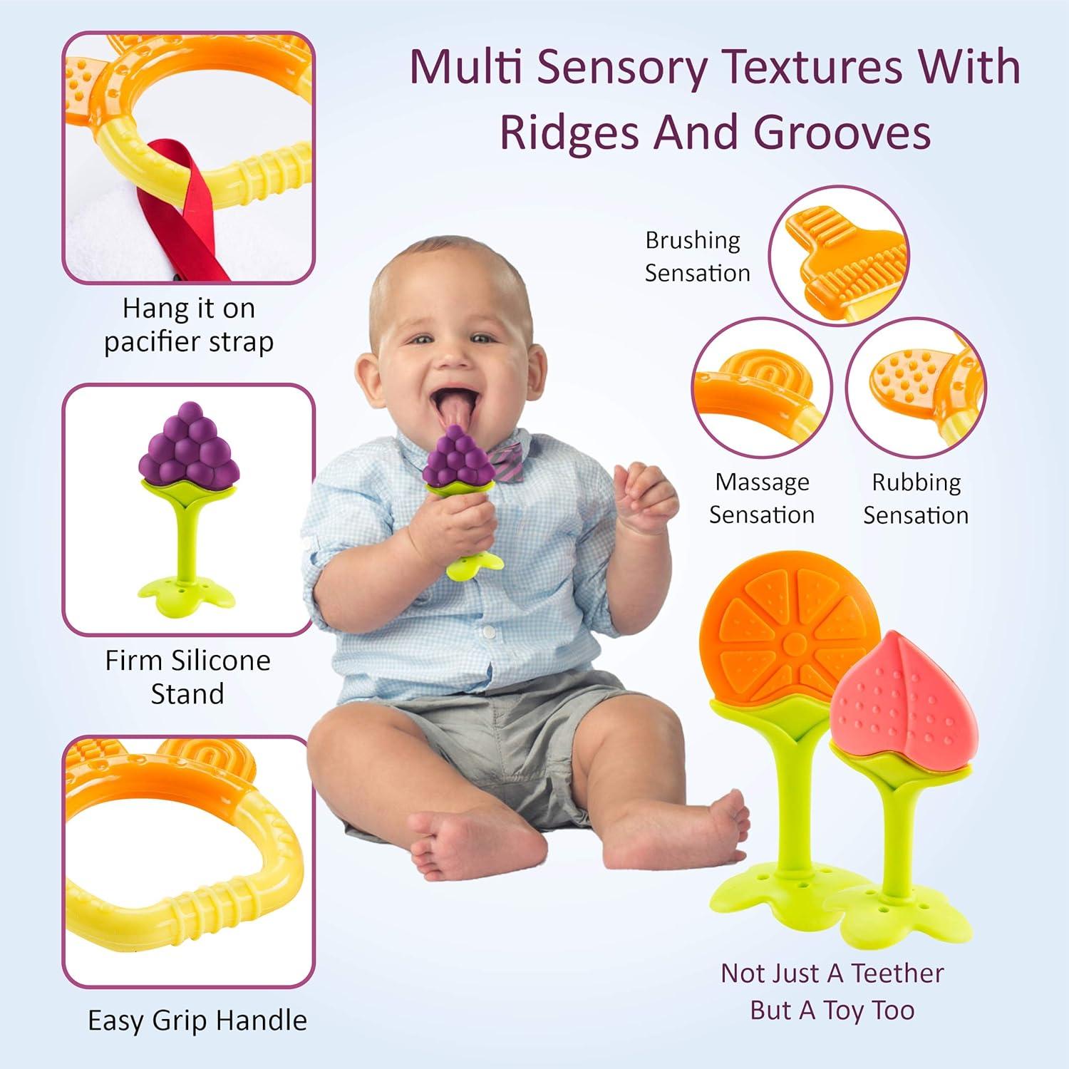 Mordedores de Silicona para Bebés 0-6 Meses - 6 Piezas Libres de BPA