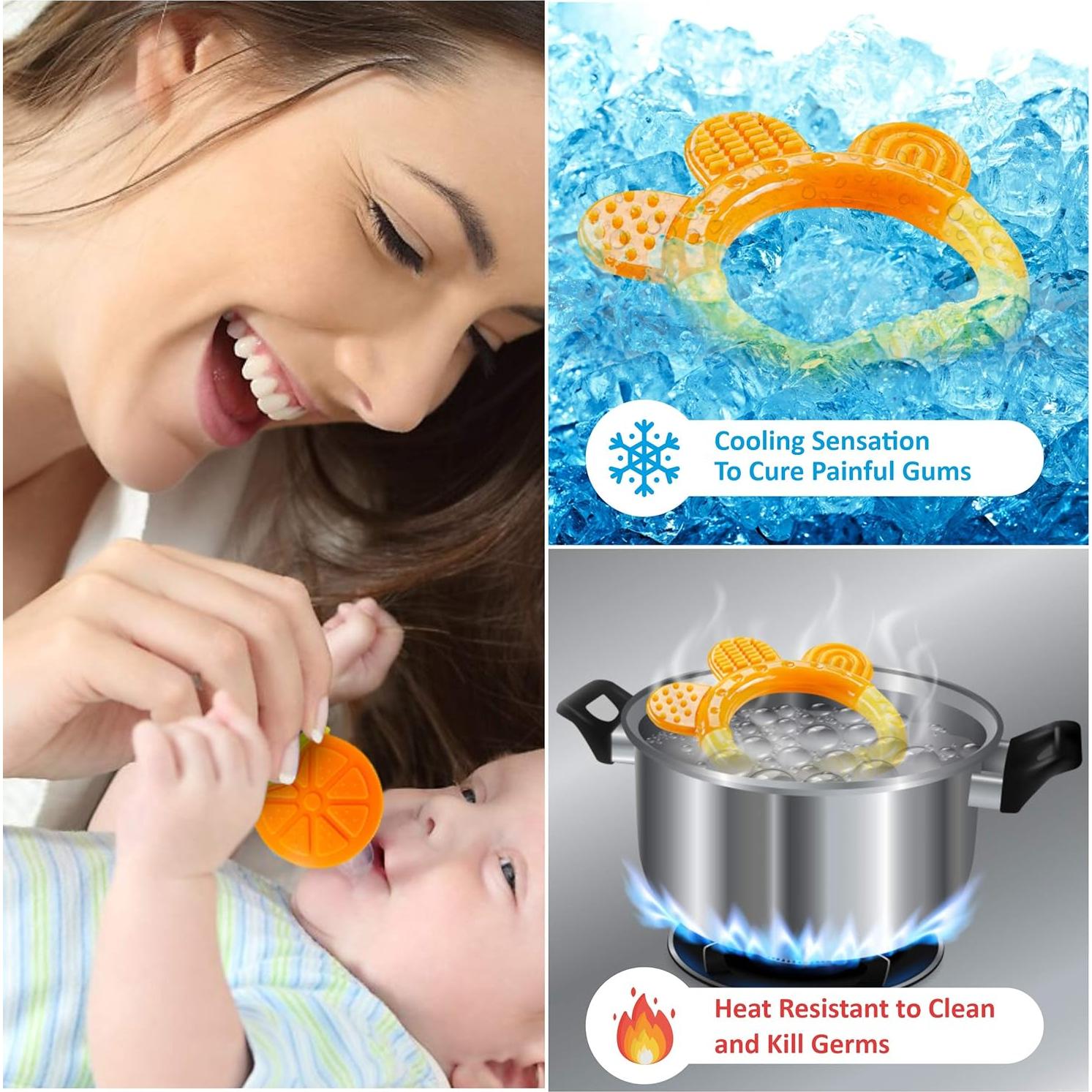 Mordedores de Silicona para Bebés 0-6 Meses - 6 Piezas Libres de BPA