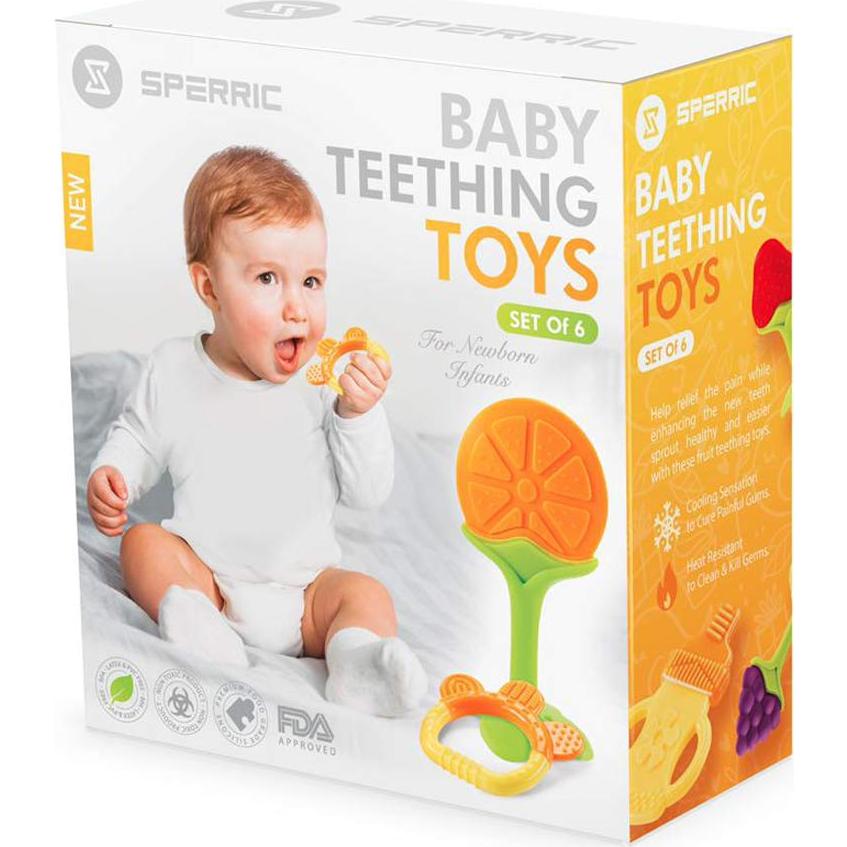 Mordedores de Silicona para Bebés 0-6 Meses - 6 Piezas Libres de BPA