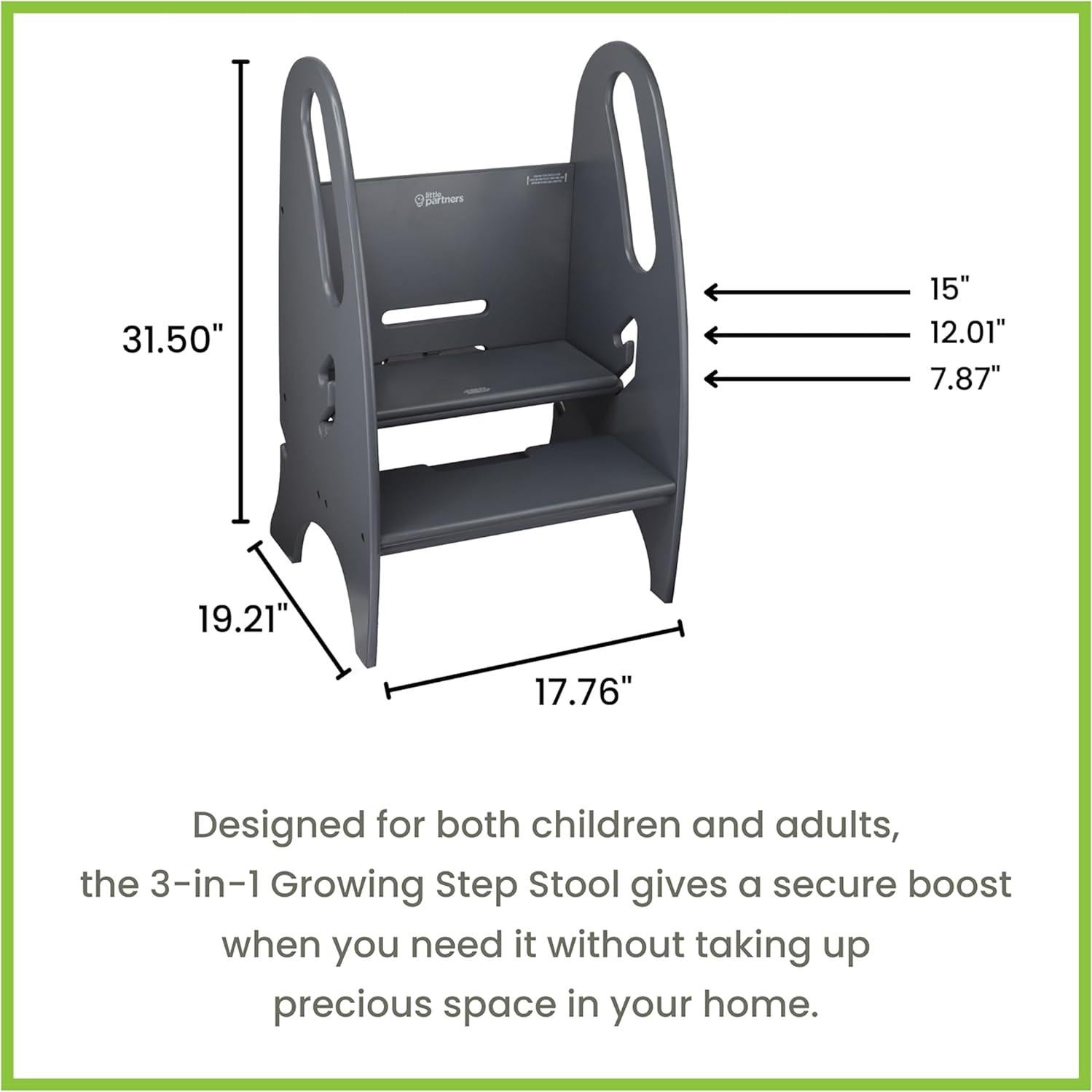 Escalera Creciente 3 en 1 Pequeños Socios para Niños - Gris Earl