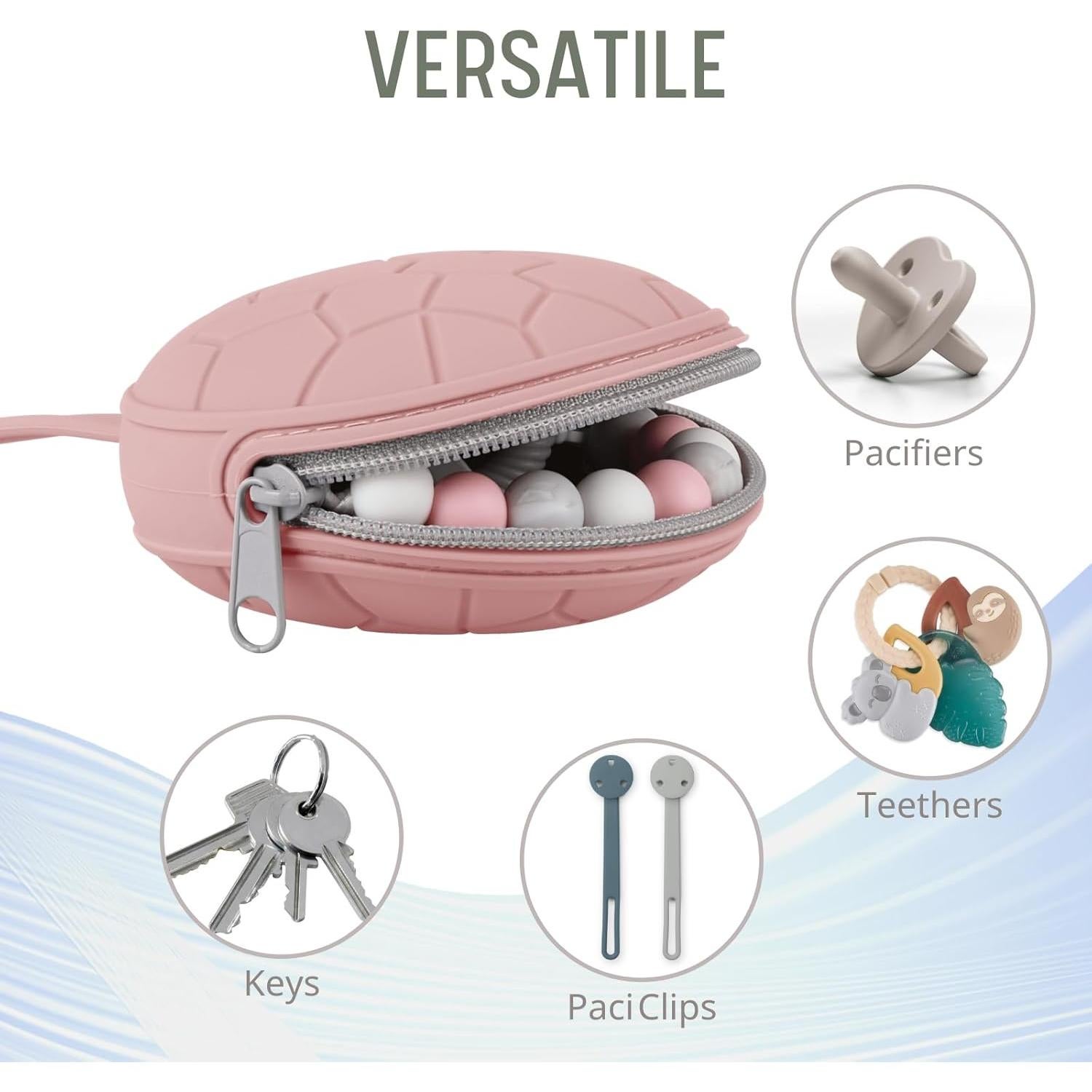 Funda de Chupete de Silicona Nothomme - 2 Paquetes Rosa Claro/Mauve