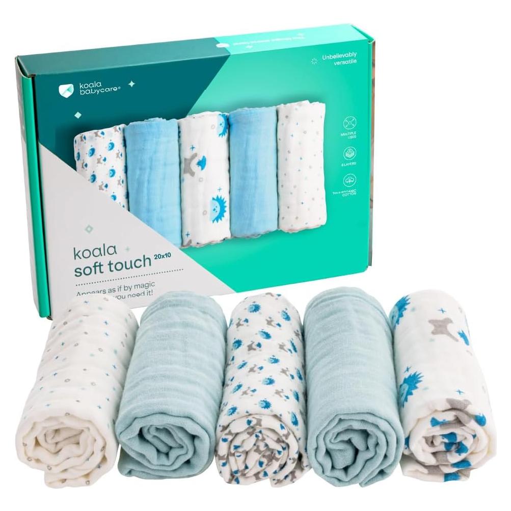 Koala Babycare 5 Paquete Paños de Muselina para Eructar 50.8x25.4 cm