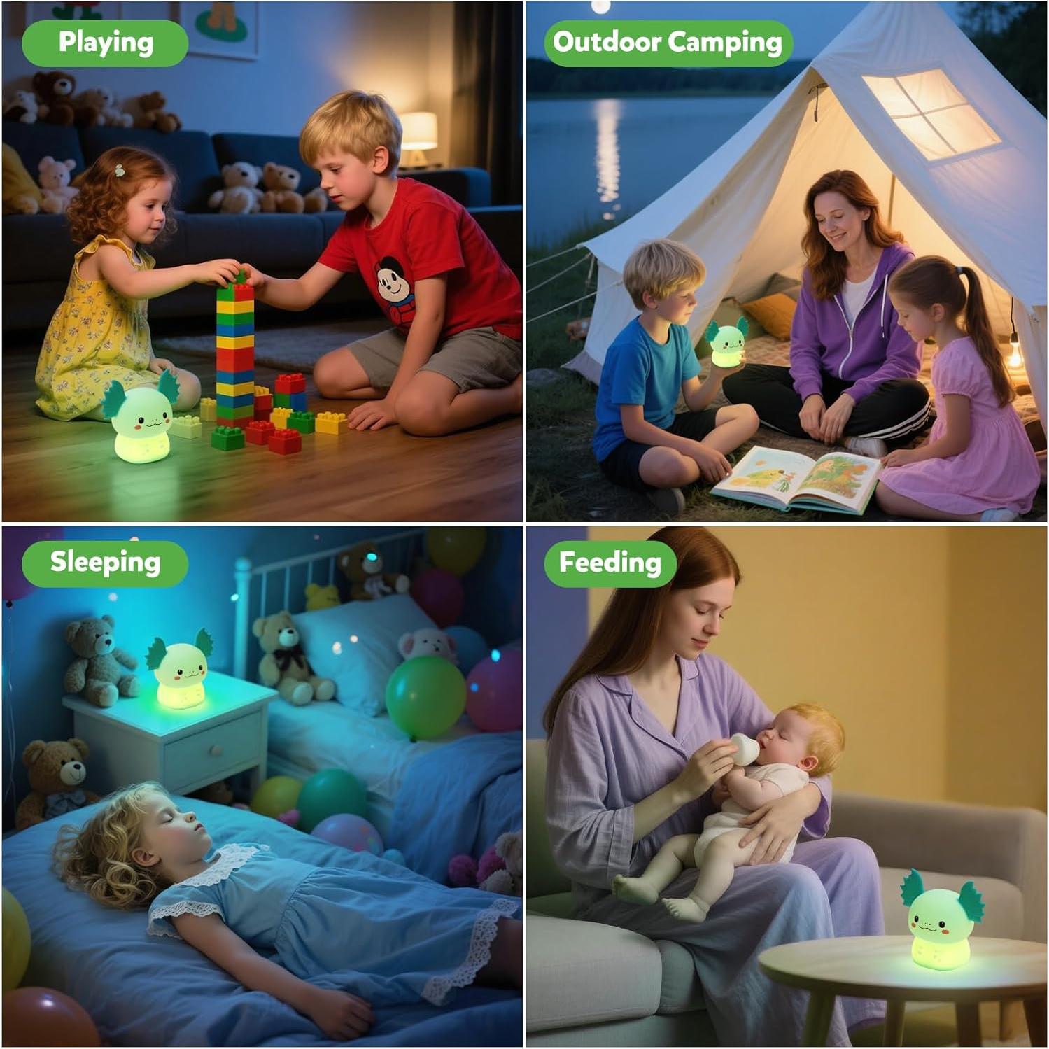 Lámpara Nocturna Axolote Ollycasa LED Recargable 11cm